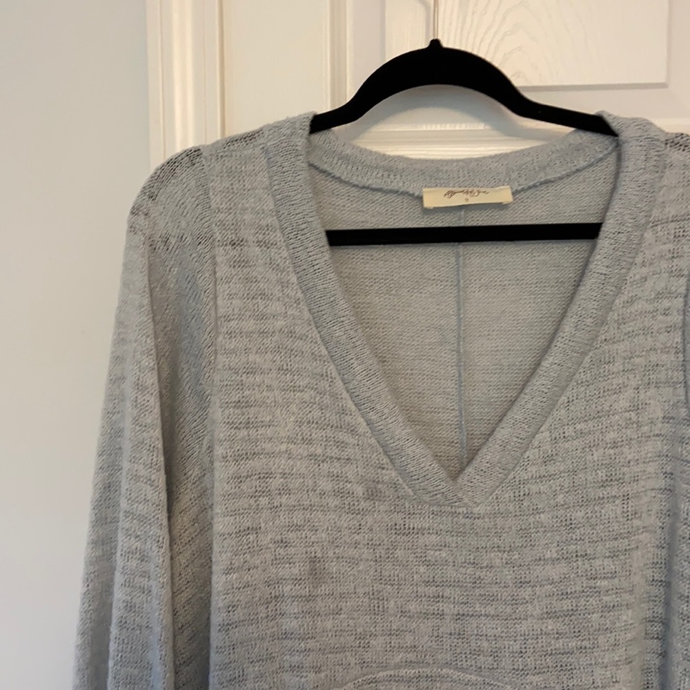 A Beautiful Soul Open Knit V Neck Peplum Sweater